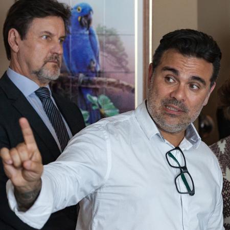 Da esq para direita_Antonio Calloni, o diretor Marcelo Antunes, atriz Beth Zalcma e Ary Fontoura em "Polícia Federal - A Lei é Para Todos" - Ique Esteves/Divulgação - Ique Esteves/Divulgação