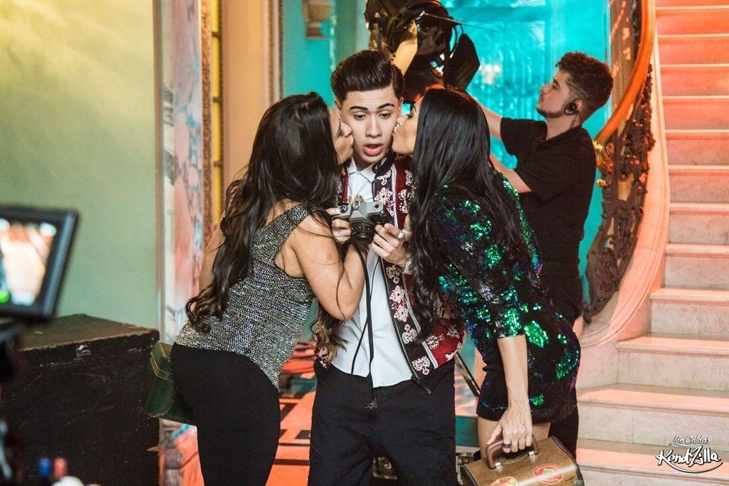 Simone, Kevinho e Simaria na locação do clipe de "Ta Tum Tum" - Divulgação