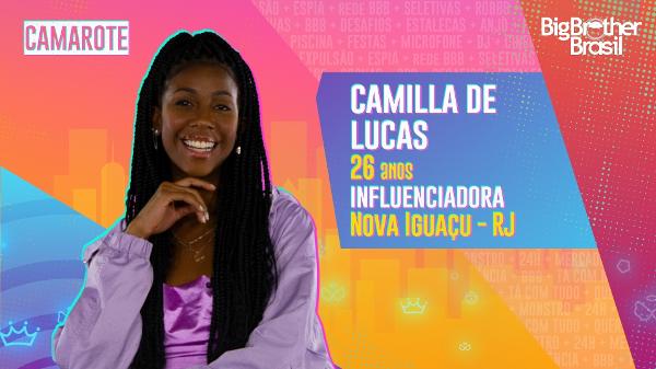 Camilla de Lucas BBB - Divulgação/Globo - Divulgação/Globo