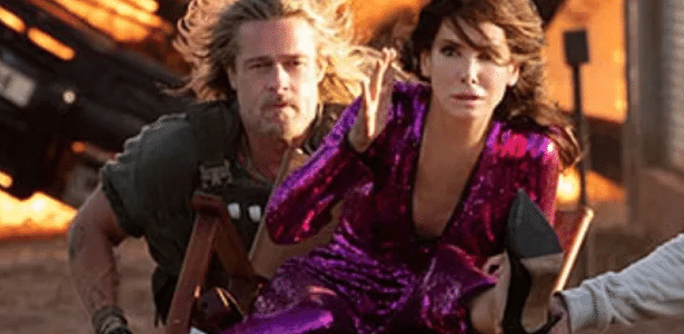 Sandra Bullock e Brad Pitt em 'Cidade Perdida'