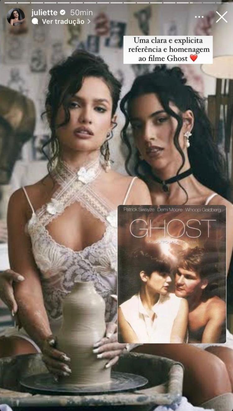 Juliette conta que se inspirou em filme Ghost para trabalho com Marina Sena