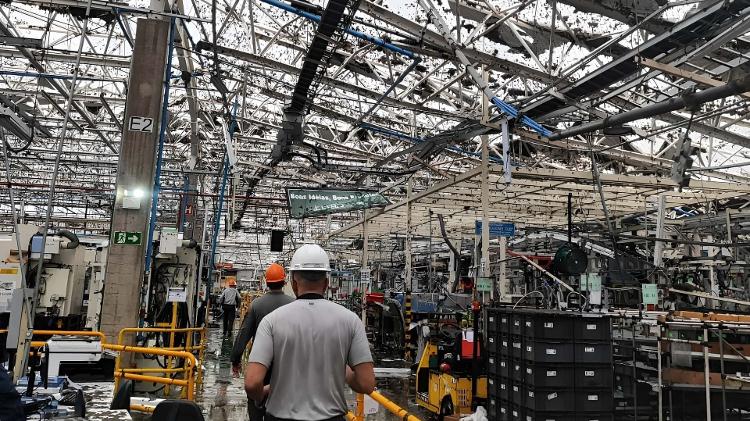 Fábrica de motores da Toyota foi destruída por temporal no último dia 22 no interior paulista