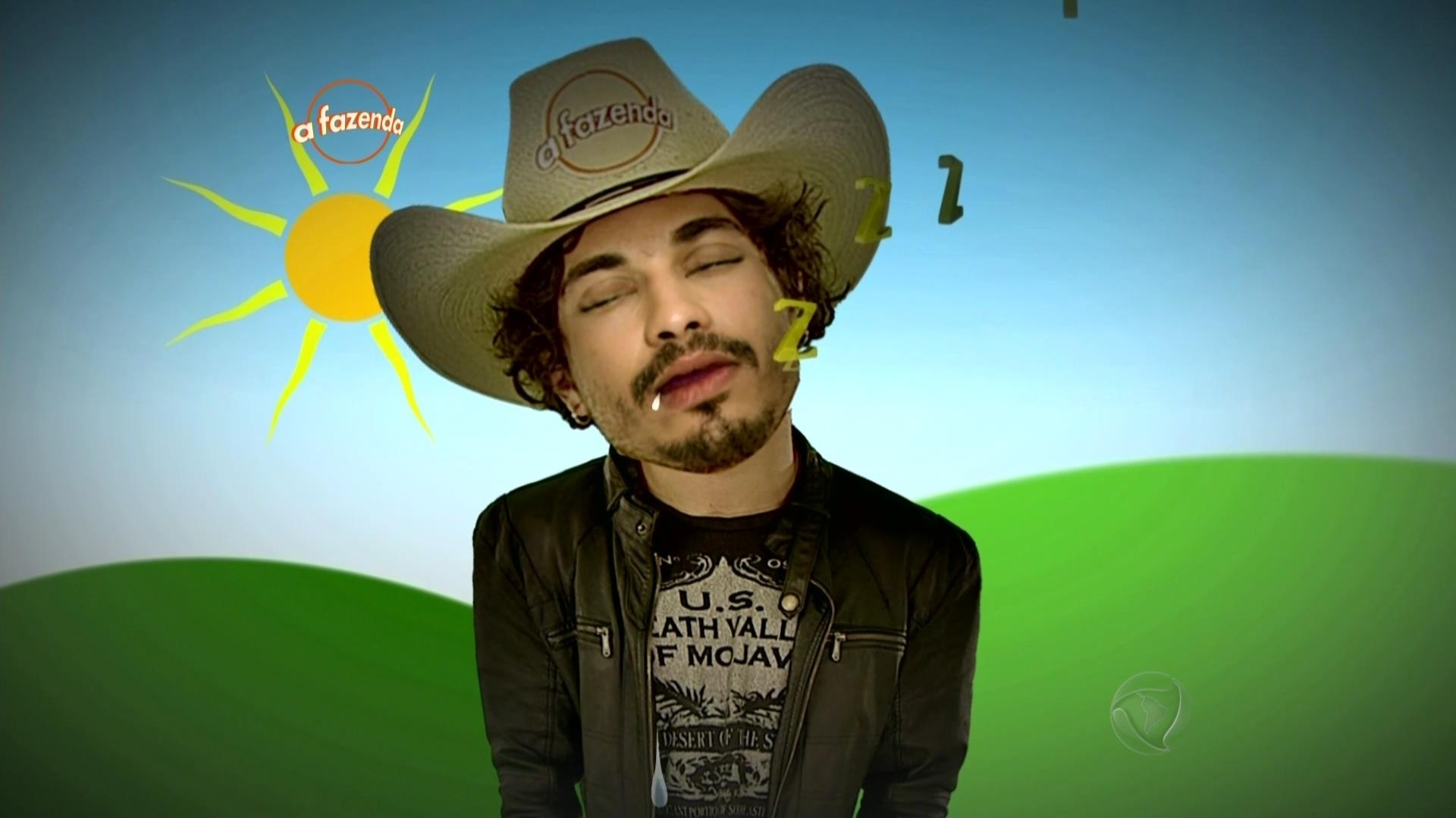 3.nov.2015 - Edição do programa ressalta mau desempenho de Douglas Sampaio como fazendeiro. O peão não acordava cedo para cumprir suas obrigações, o que gerou uma punição coletiva - Reprodução/Record