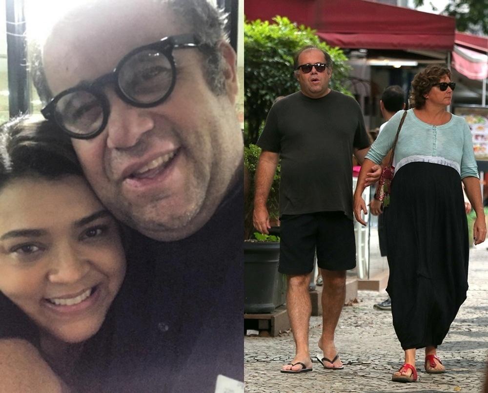Otávio Muller com Preta Gil e a atual, Adriana Junqueira - Reprodução/Instagram e AgNews