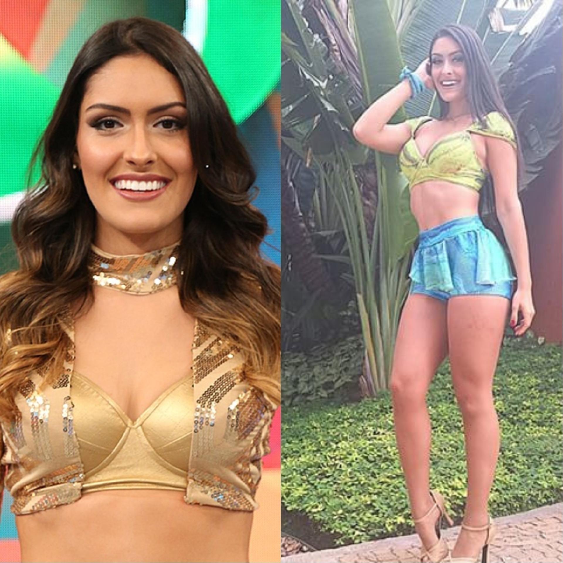 Em março nasceu Bella, a primeira filha da bailarina Gabi Basio, que no final de setembro volta ao balé do Faustão após a licença-maternidade. Aos 24 anos, a morena nasceu em Campinas e chegou a ser campeã sul-americana de supino. Nutricionista por vocação, a dançarina entrou para a Globo em 2014 - Divulgação TVGlobo/Instagram/Montagem UOL