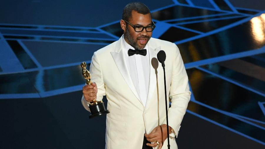 Jordan Peele recebe o Oscar de roteiro original no 90º prêmio da Academia - Kevin Winter/Getty Images