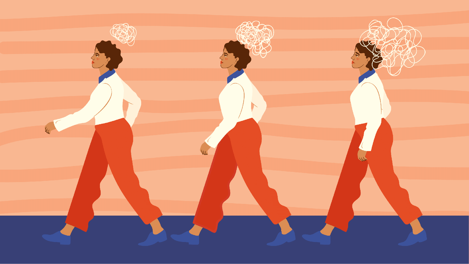 Ilustração para reportagem de VivaBem sobre os sinais da ansiedade - Camila Rosa/VivaBem