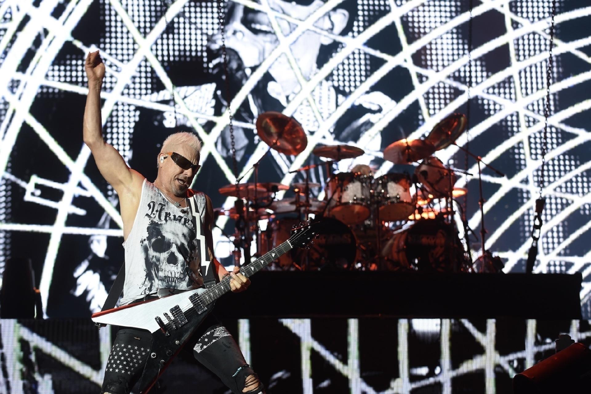 Rudolf Schenker durante show do Scorpions no festival Rockfest, no Allianz Parque, em São Paulo - Flavio Moraes/UOL