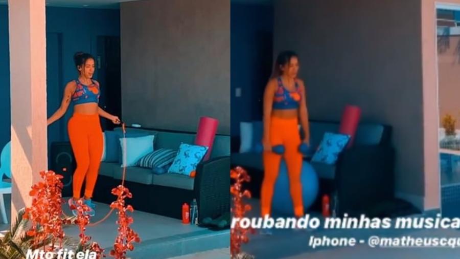 Gui Araújo mostra Anitta malhando em casa - Reprodução/Instagram