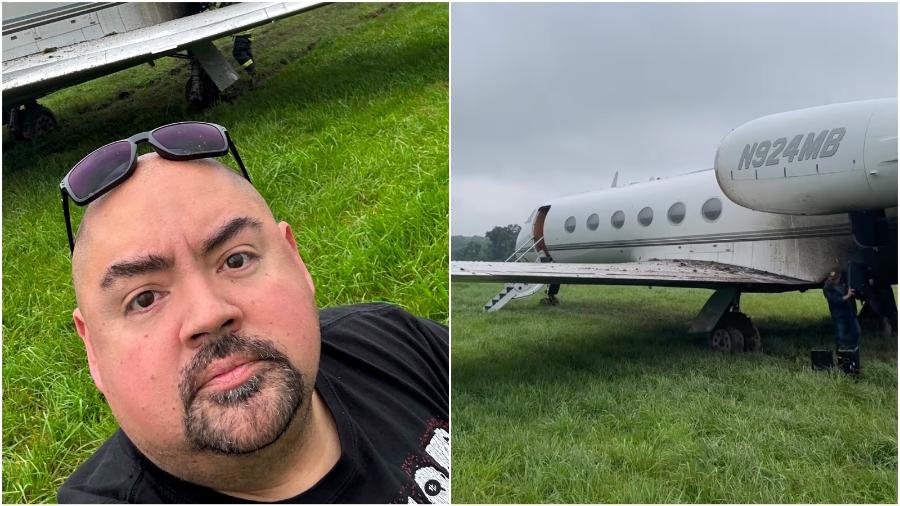 Avião particular do comediante Gabriel Iglesias derrapa e sai da pista - Reprodução/Instagram