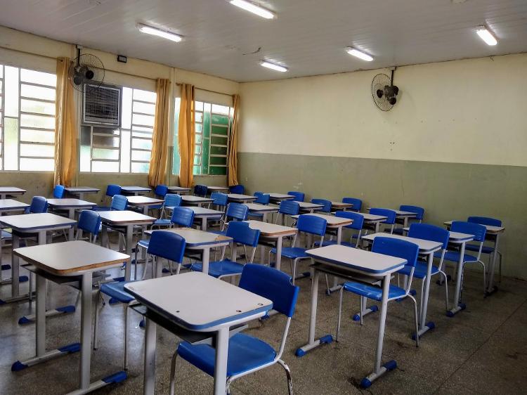 Sala de aula de escola da rede pública em São Paulo