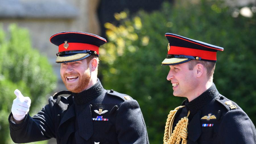 O príncipe Harry, duque de Sussex, com o irmão mais velho, o príncipe William, duque de Cambridge - Getty Images