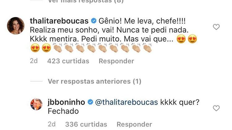 thalita rebouças - boninho - Reprodução/Instagram - Reprodução/Instagram