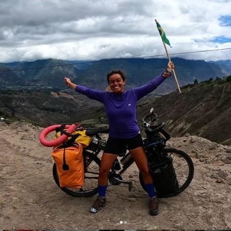 Érica Ceciliato, 30 anos, está na estrada desde abril de 2019 e já percorreu 7 mil km - Acervo pessoal