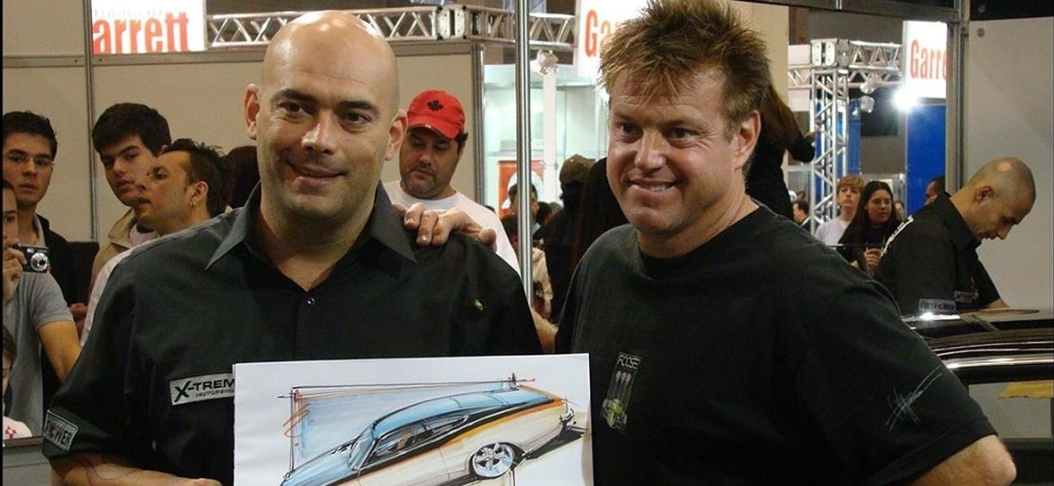 Teco Caliendo com Chip Foose no X-Treme Motorsports 2009 - Fernando Marques/NoTrânsito.com