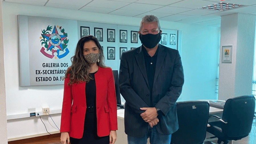 A advogada e ex-BBB se reuniu ontem com o secretário estadual de Justiça, Luiz Carlos de Carvalho Cruz - Divulgação