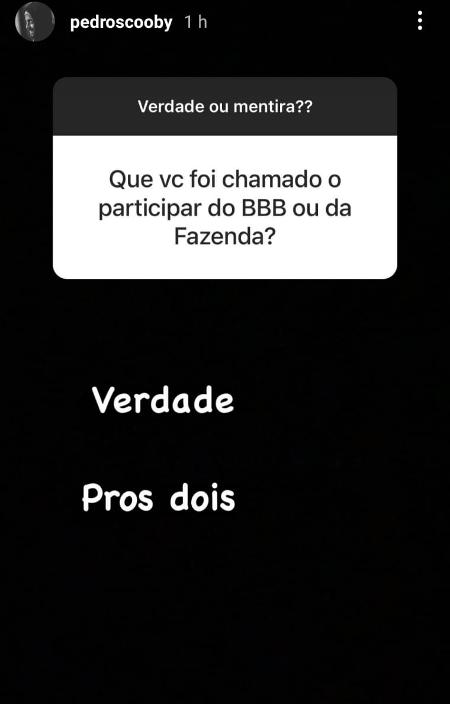 Pedro Scooby diz que já foi convidado para o "BBB" e "A Fazenda" - Reprodução/Instagram - Reprodução/Instagram
