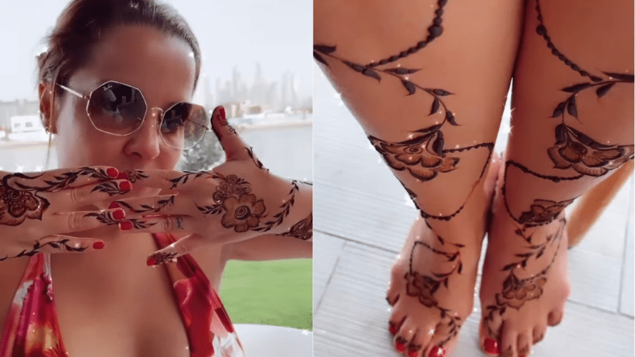 Maiara mostrou desenho por todo seu corpo durante férias em Dubai - Reprodução/Instagram/@maiara