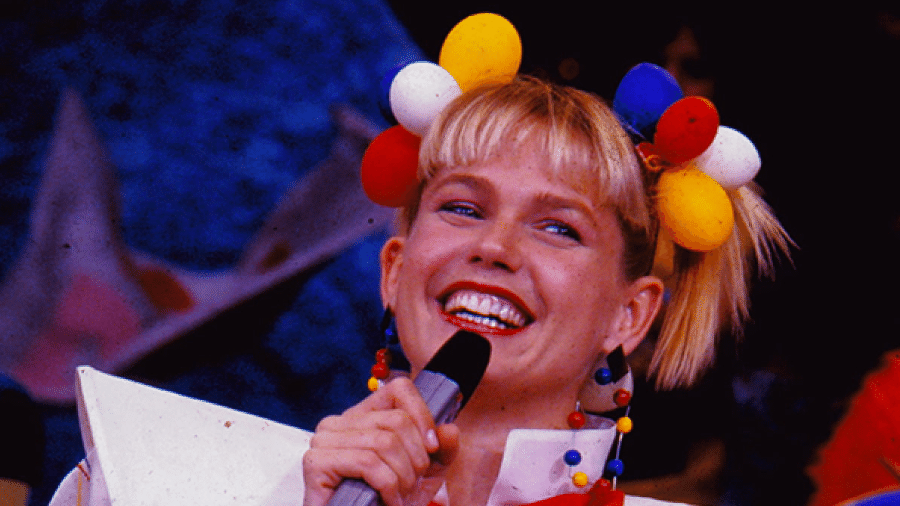 Xuxa durante apresentação de programa nos anos 1980 - Divulgação