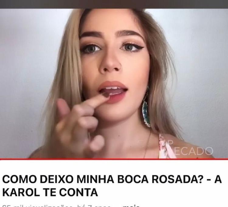 Karoline Lima mostra print de vídeo dela de sete anos atrás