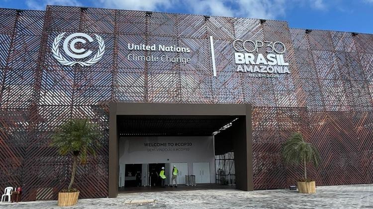 Fachada do centro de convenções onde vai acontecer a Cúpula dos Líderes Fachada do centro de convenções onde vai acontecer a Cúpula dos Líderes