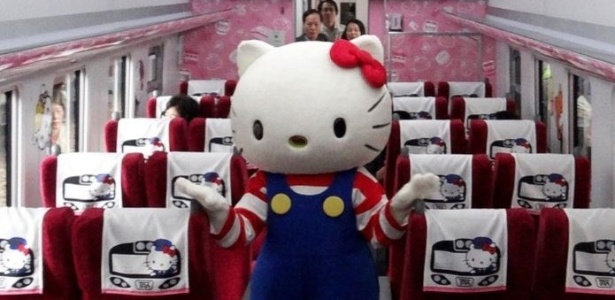 O interior do trem ganhou diversas imagens da famosas personagem japonesa - Divulgação/Taroko Express