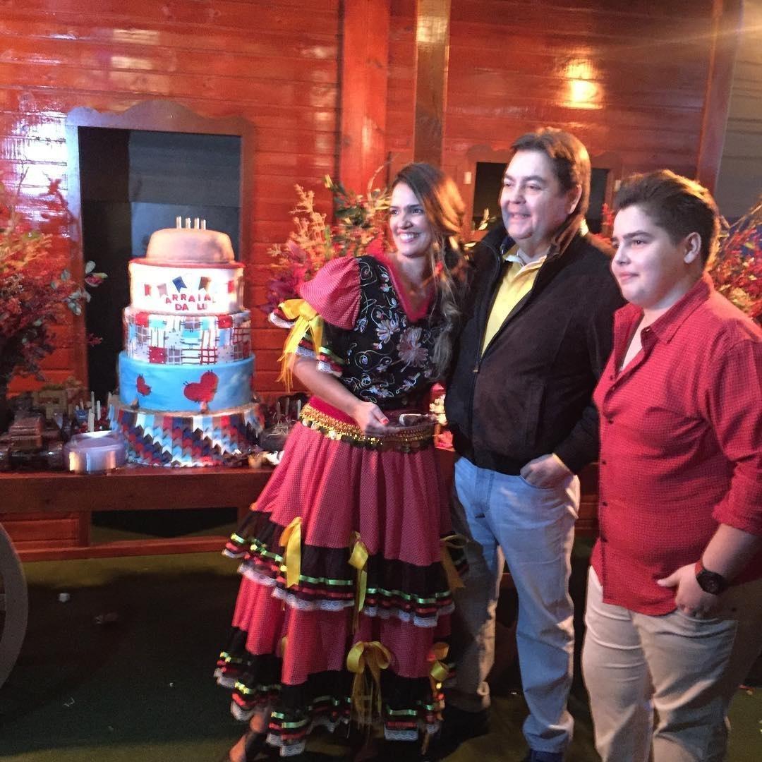 Luciana Cardoso, Faustão e o filho dele João Guilherme - Reprodução/Instagram
