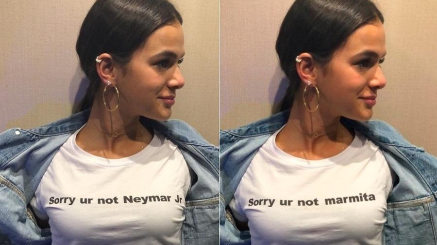 Camiseta de Bruna Marquezine com declaração de amor para Neymar vira meme - Reprodução/Instagram/Twitter