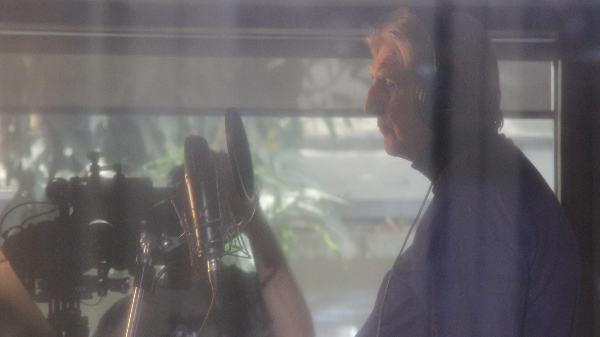 Sergio Reis durante gravação da música-tema do documentário "Asa Branca - A Última Lenda dos Rodeios" - Divulgação