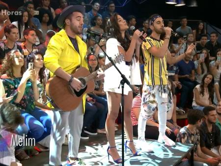 A banda Melim se apresentou no "Altas Horas" - Reprodução/TV Globo