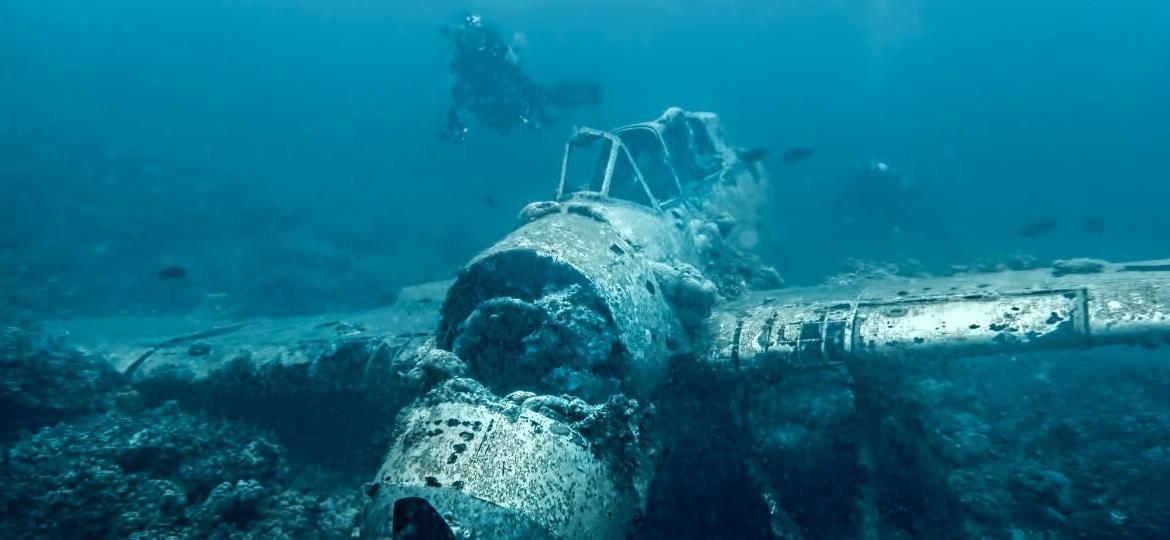 Jake Seaplane, afundado na Segunda Guerra Mundial, hoje tem seus destroços submersos em Palau - Getty Images/iStockphoto
