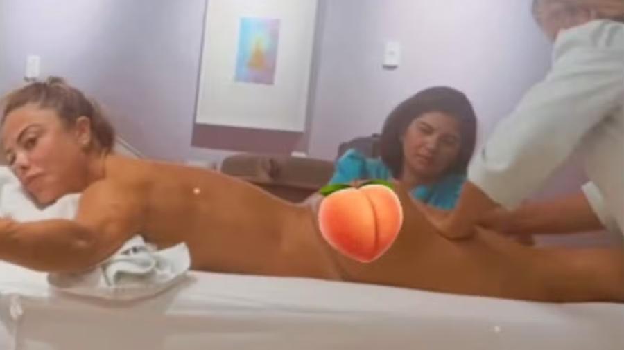 Poliana Rocha mostra momento em que relaxa com massagem modeladora