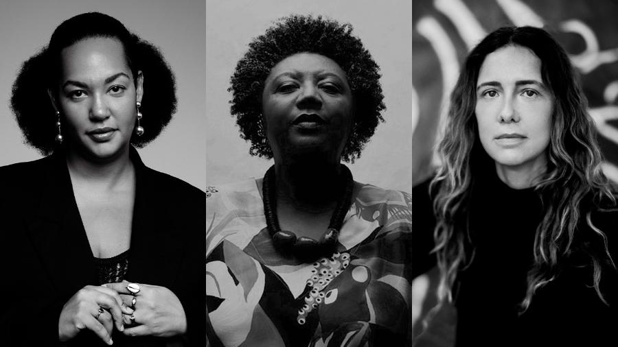 Da direita para a esquerda Diane Lima, Rosana Paulino e Adriana Varejão Da direita para a esquerda Diane Lima, Rosana Paulino e Adriana Varejão