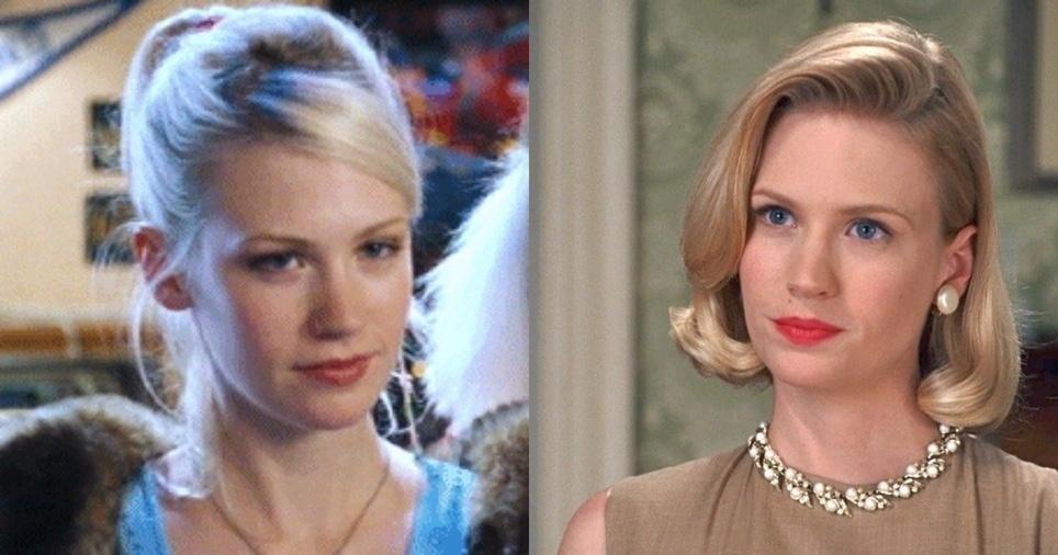 January Jones em "Simplesmente Amor" e "Mad Men" - Reprodução
