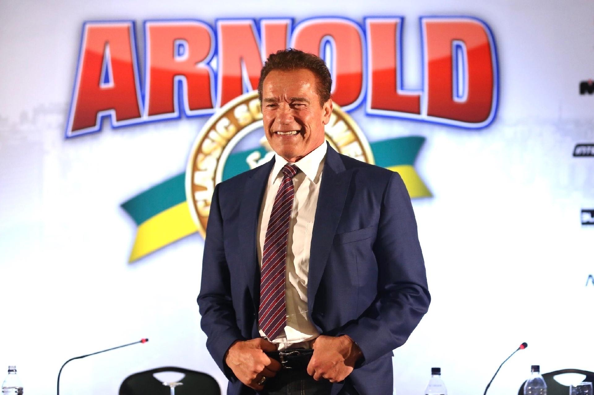 Arnold Schwarzenegger faz pose em entrevista coletiva no Arnold Classic South America - Manuela Scarpa/Brazil News