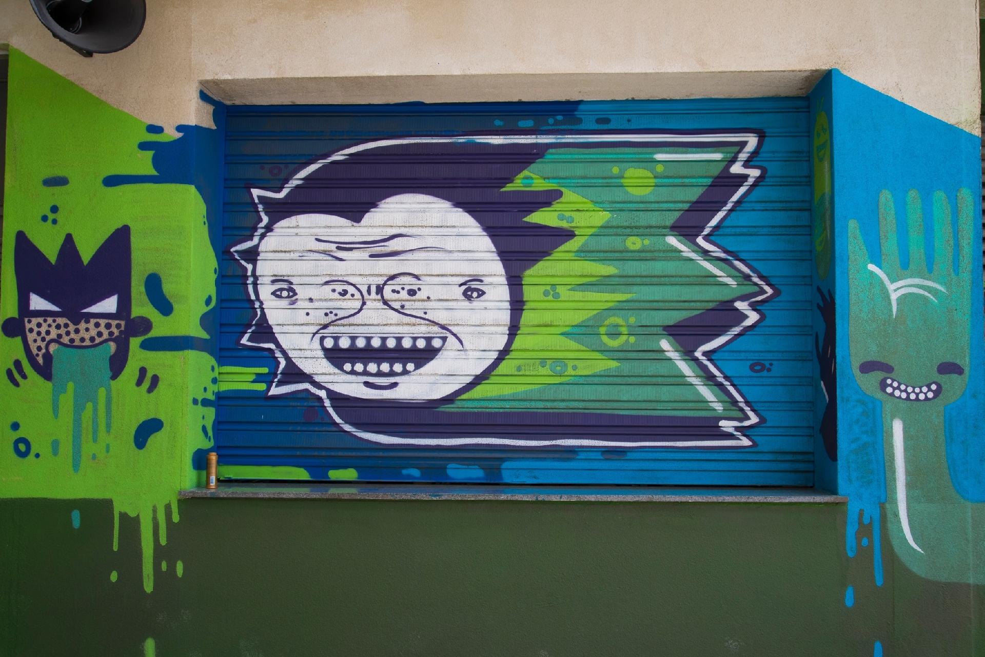 Os grafites típicos de São Paulo também ganharam espaço na cidade cenográfica de "Malhação: Viva a Diferença" - Cesar Alves/Globo/Divulgação