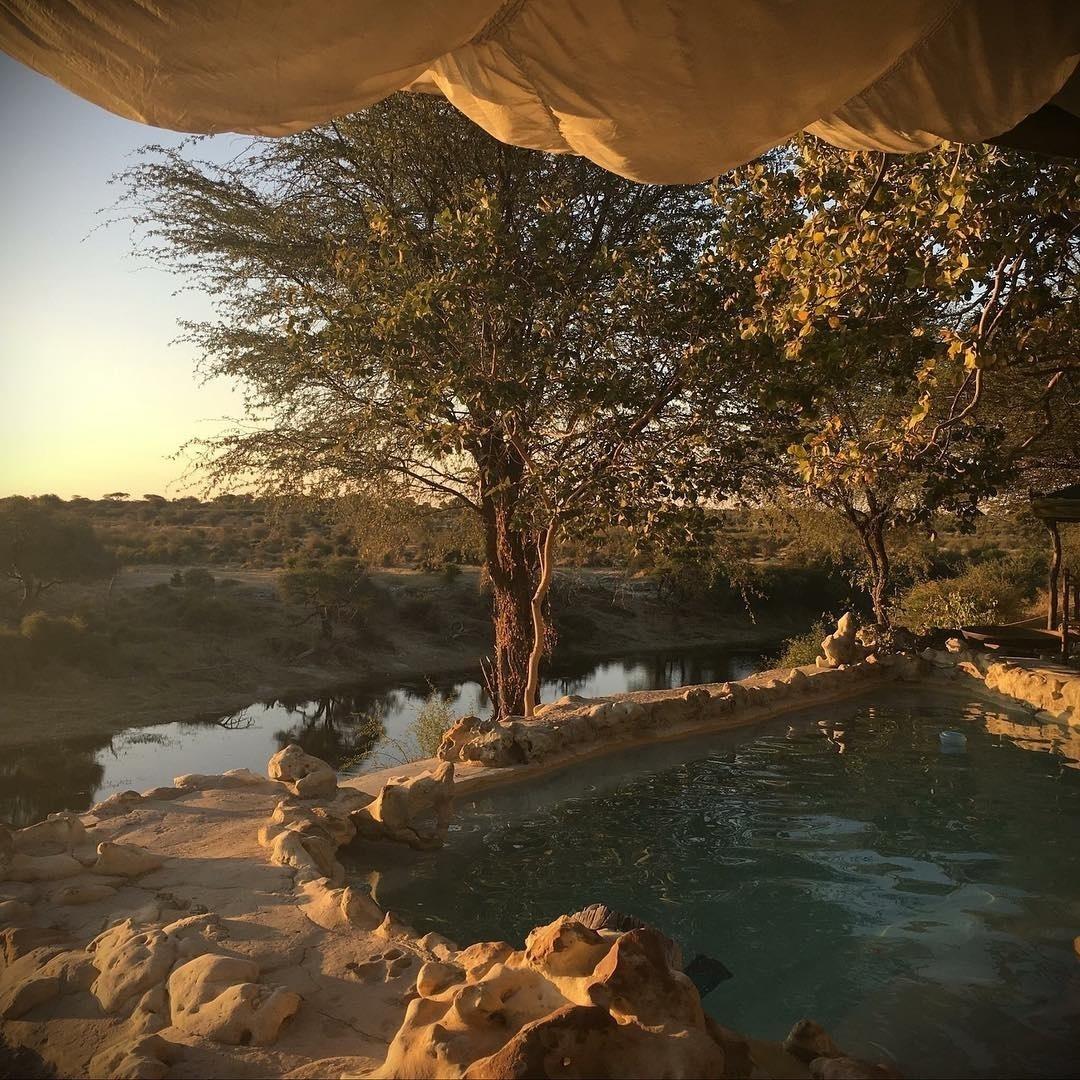 O rio Boteti fica na região de Makgadikgadi e é parte dos pontos visitados no acampamento de safari Meno a Kwena. Um belo destino para os dias de calor.  - Meno A Kwena Safari Camp 
