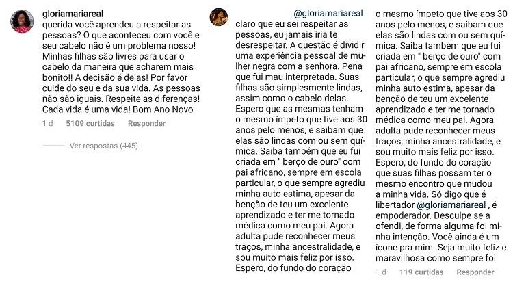 Gloria Maria discute com seguidora sobre o cabelo das filhas Laura e Maria - Montagem/UOL/Reprodução/Instagram/gloriamariareal - Montagem/UOL/Reprodução/Instagram/gloriamariareal
