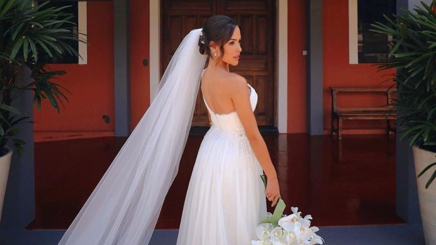 Gabi Luthai em seu vestido de casamento com Téo Teló - Reprodução/Instagram