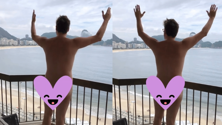 Fábio Porchat postou vídeo acenando sem roupa de varanda de hotel no Rio de Janeiro - Reprodução/Instagram/@fabioporchat