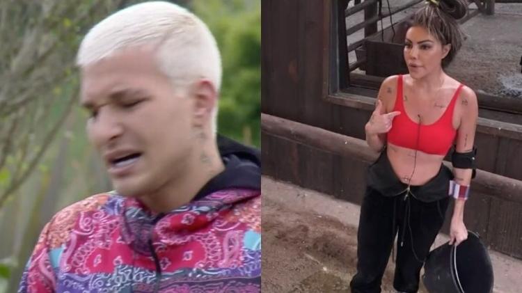 A Fazenda 2021: Liziane Gutierrez e MC Gui discutem durante trato das vacas - Reprodução/PlayPlus - Reprodução/PlayPlus