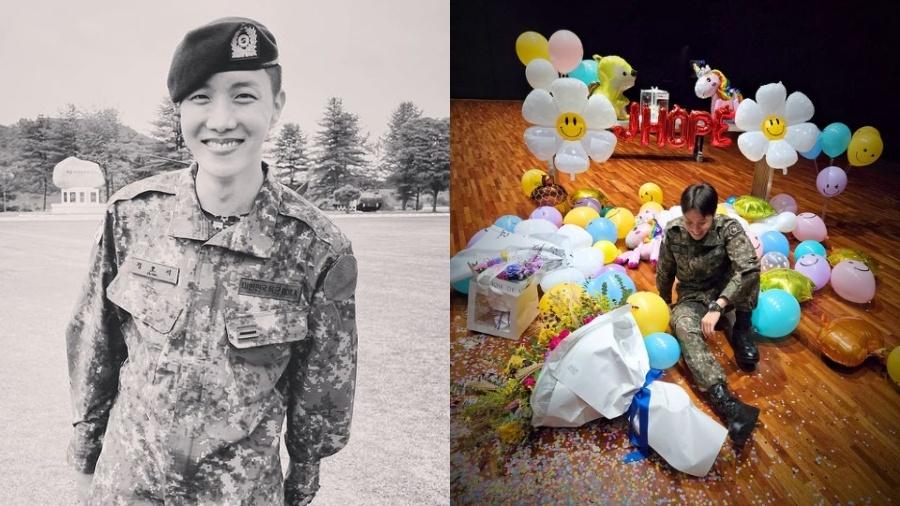 J-Hope, do BTS, encerra serviço militar e é recebido com festa