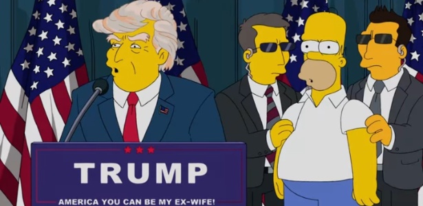 Em 2015, "Os Simpsons" satirizou anúncio da candidatura de Donald Trump à Casa Branca - Reprodução - Reprodução