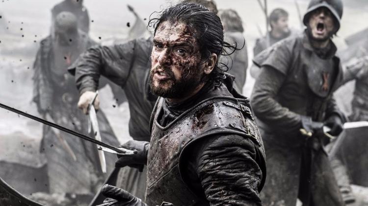 Jon Snow (Kit Harington) em cena da Batalha dos Bastardos, na sexta temporada de "Game of Thrones" - Divulgação - Divulgação