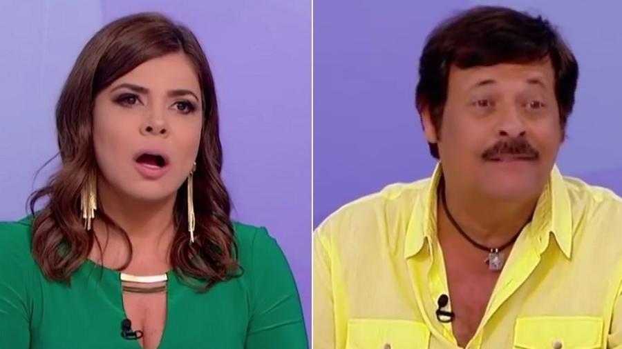 Mara Maravilha e Carlinhos Aguiar em última gravação do humorista no "Programa Silvio Santos" - Montagem/Reprodução/SBT