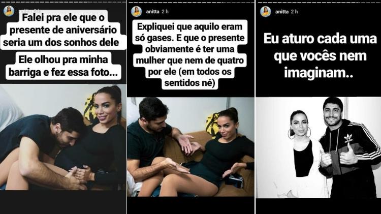 Entre as imagens, estavam algumas divertidas entre Anitta e Thiago Magalhães - Reprodução/Instagram - Reprodução/Instagram