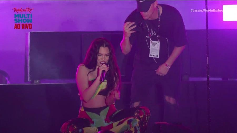 Channing Tatum acompanha o show da namorada Jessie J no Rock in Rio 2019 - Reprodução/Multishow