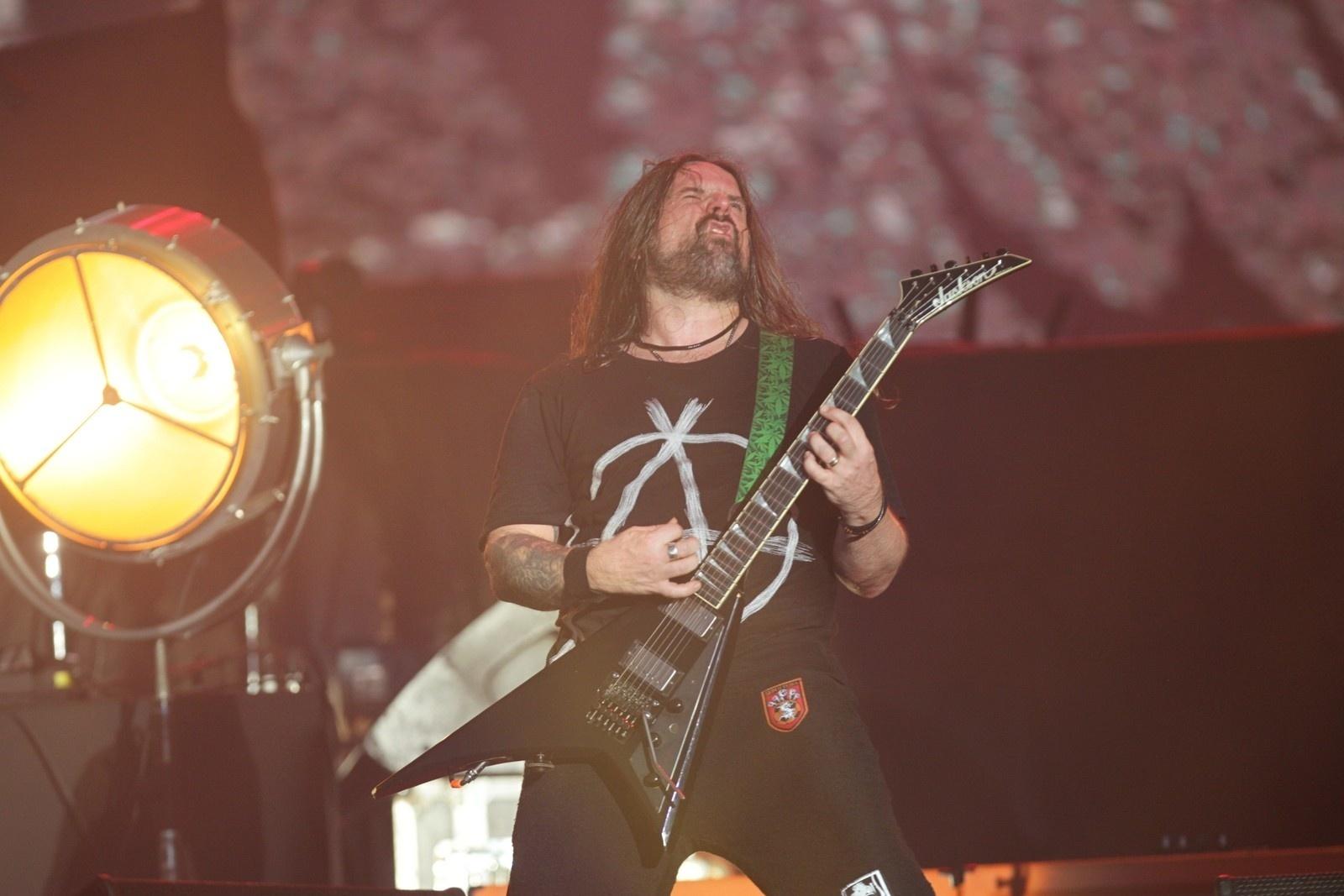Guitarrista Andreas Kisser durante show do Sepultura no Rock in Rio - Marcelo Sá Barretto/Brazil News