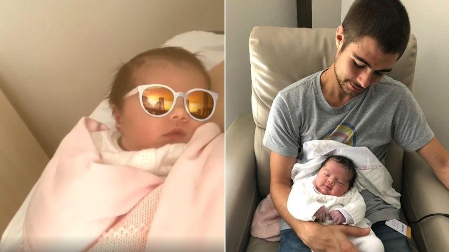 Tatá Werneck faz vídeo da filha com filtro; Rafael Vitti posou com a neném no colo - Reprodução/Instagram
