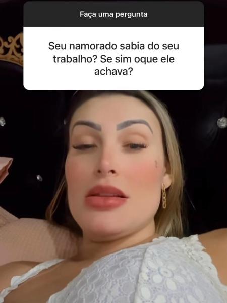 Andressa Urach respondeu uma caixinha de perguntas no seu Instagram